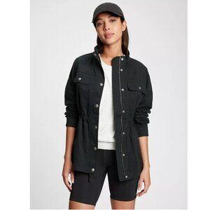 GAP Black Cargo Utility Button Front Jacket with Pockets